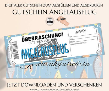 Angelausflug Gutschein Vorlage - JSKDesignStudio.de