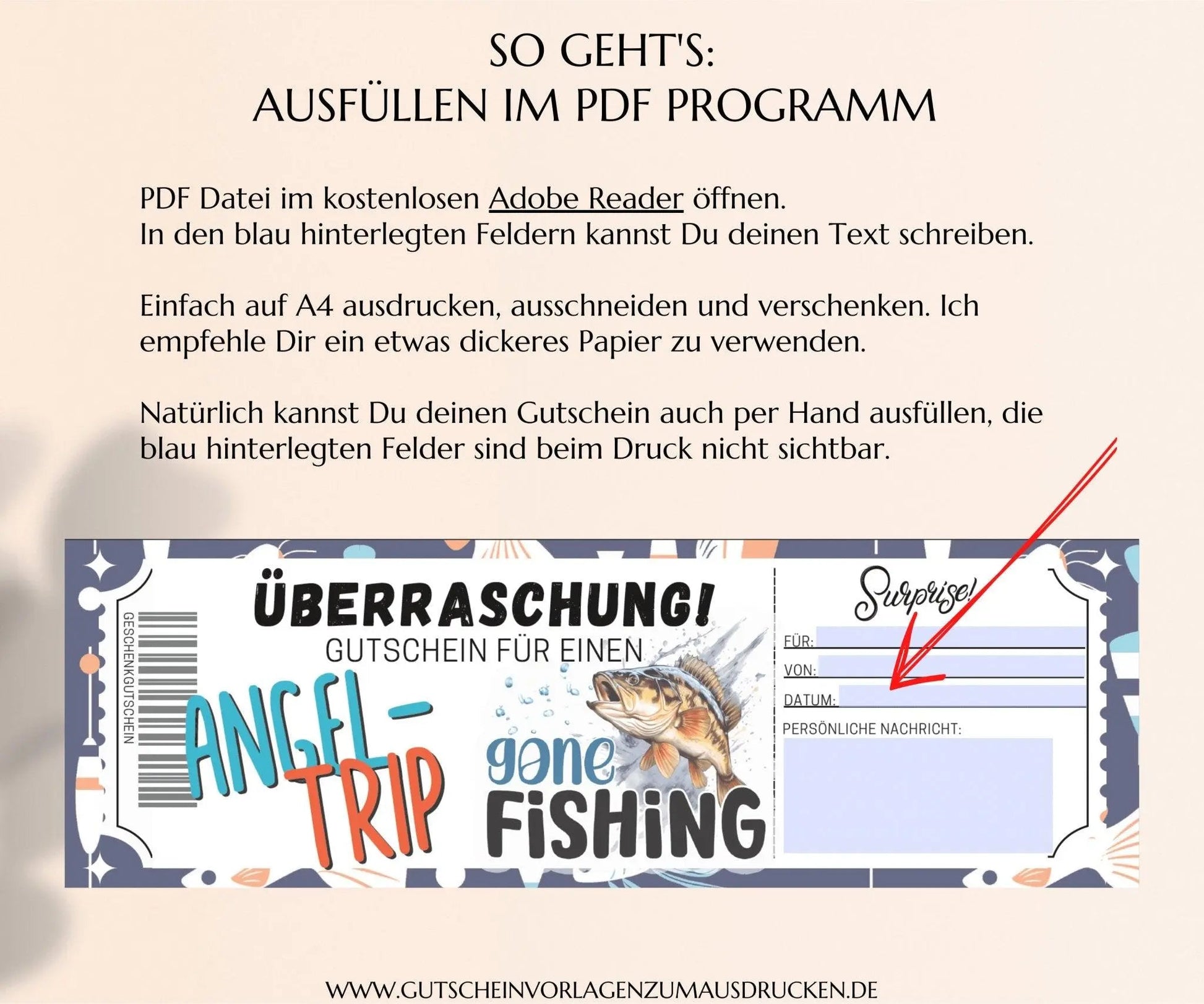 Angelausflug Gutschein Vorlage - JSKDesignStudio.de