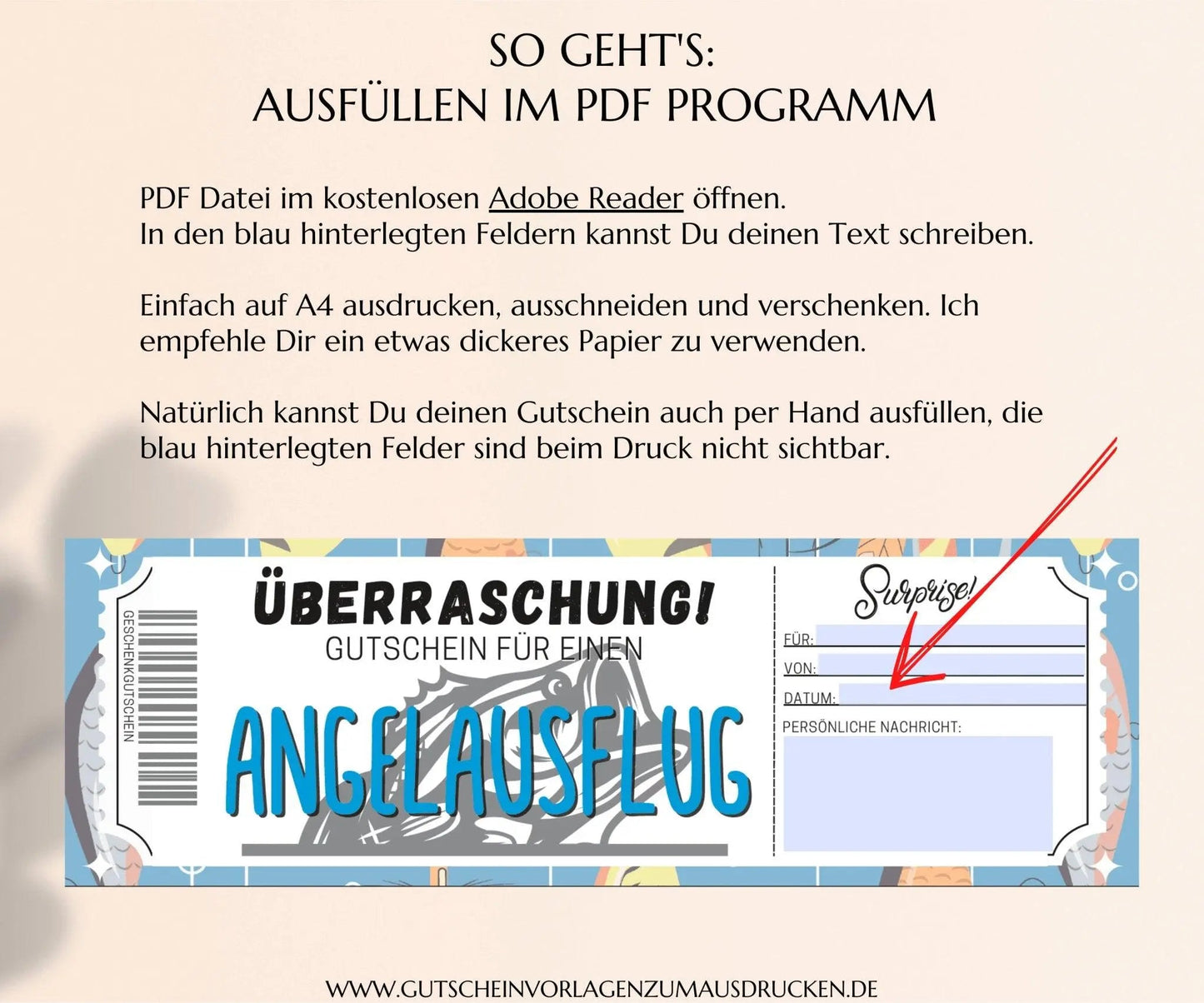 Angelausflug Gutschein Vorlage - JSKDesignStudio.de