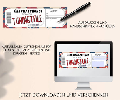 Auto Tuning Gutschein Vorlage - JSKDesignStudio.de