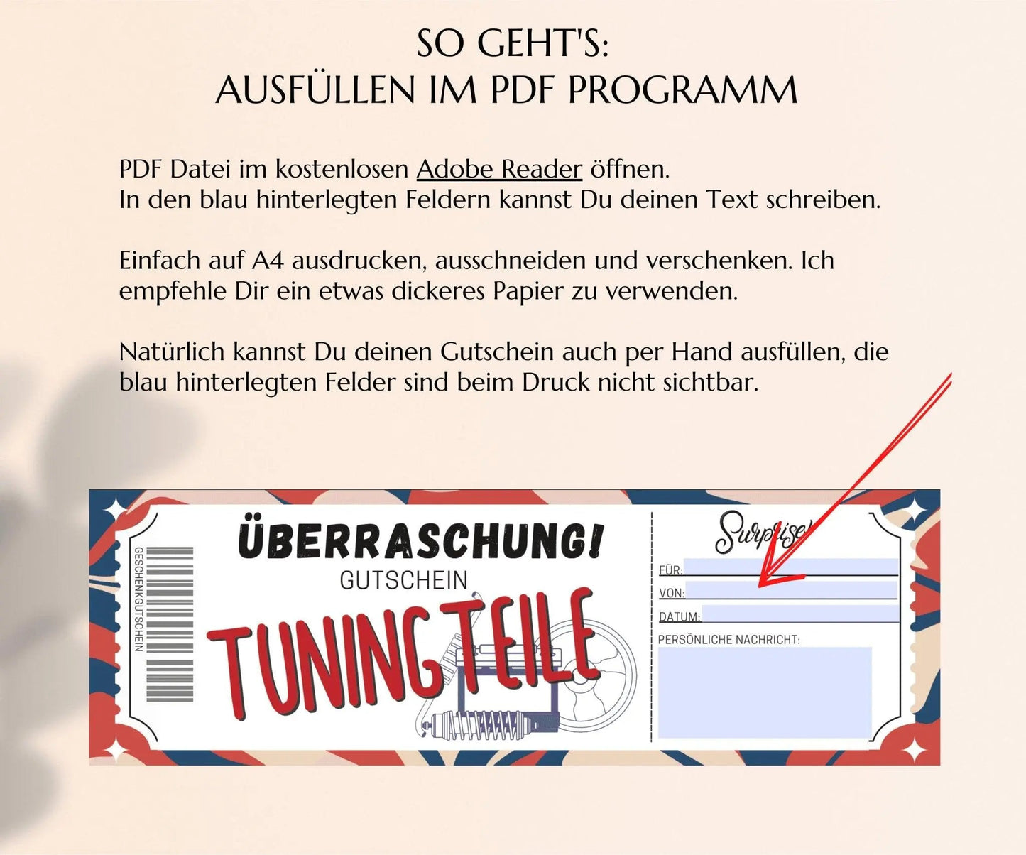 Auto Tuning Gutschein Vorlage - JSKDesignStudio.de