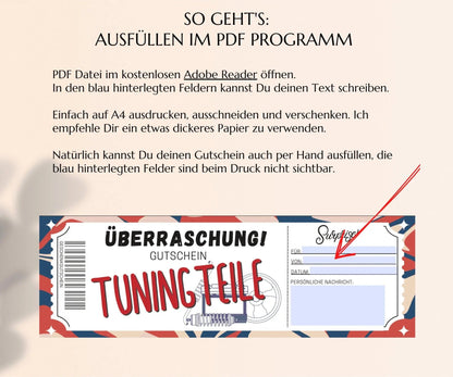 Auto Tuning Gutschein Vorlage - JSKDesignStudio.de