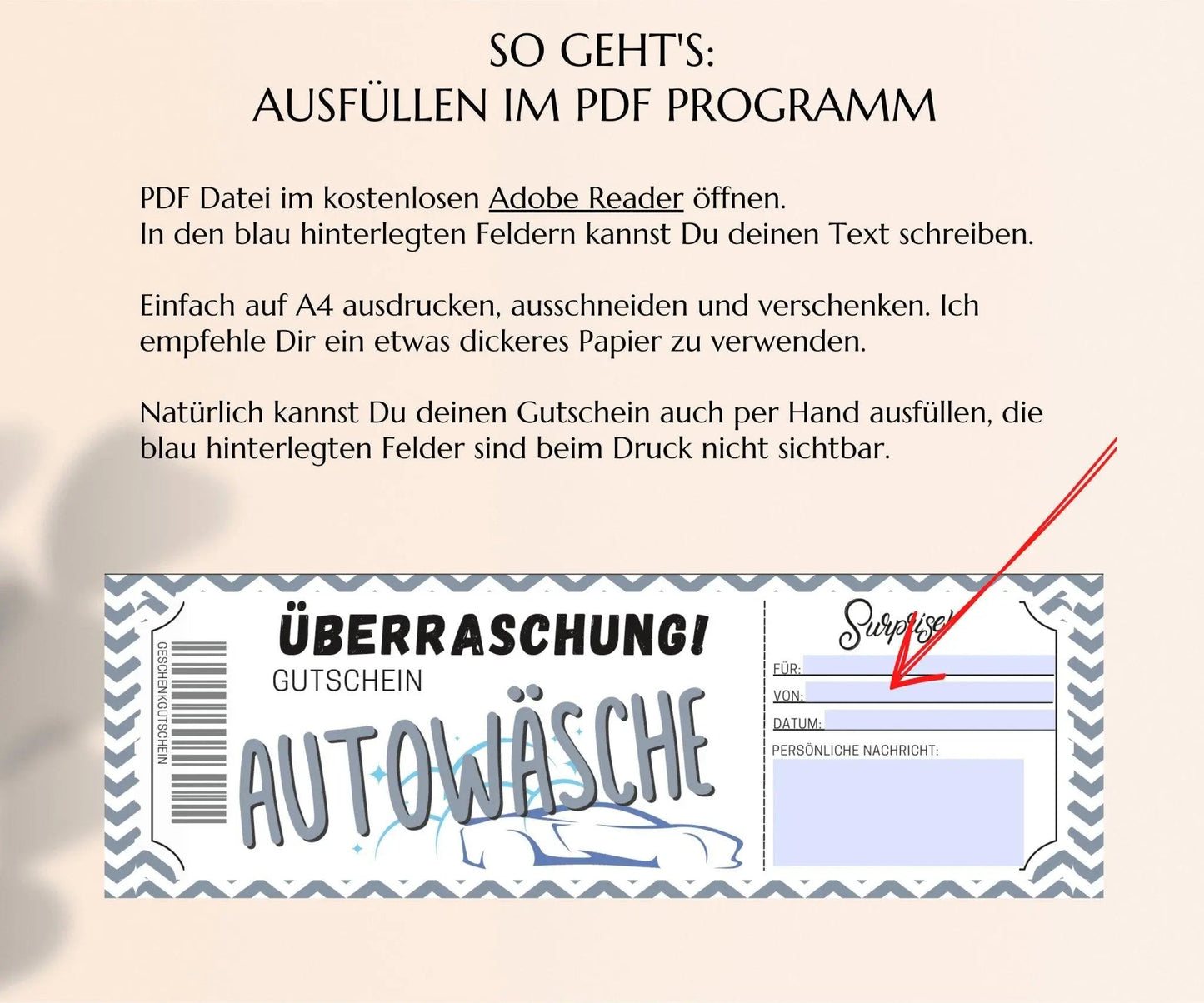 Autowäsche Gutschein Vorlage - JSKDesignStudio.de