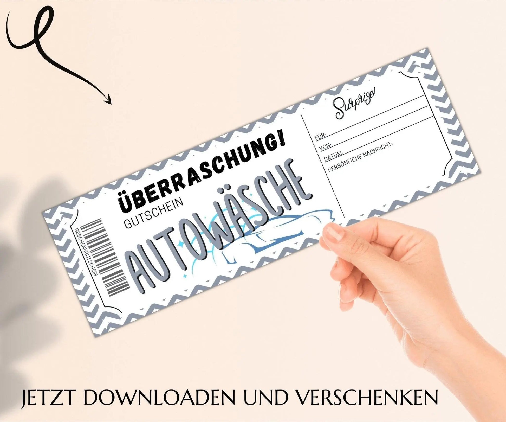 Autowäsche Gutschein Vorlage - JSKDesignStudio.de