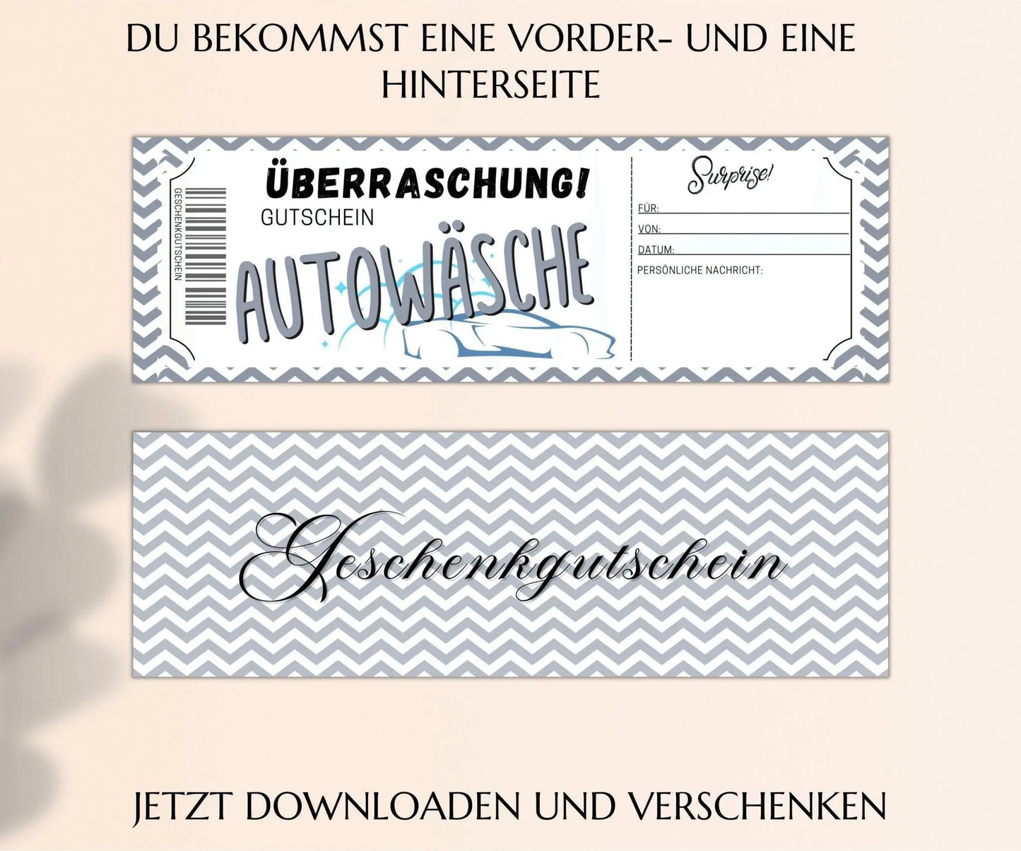 Autowäsche Gutschein Vorlage - JSKDesignStudio.de