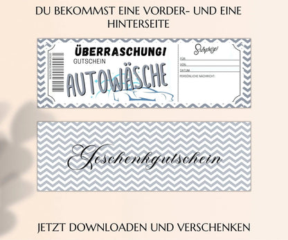 Autowäsche Gutschein Vorlage - JSKDesignStudio.de