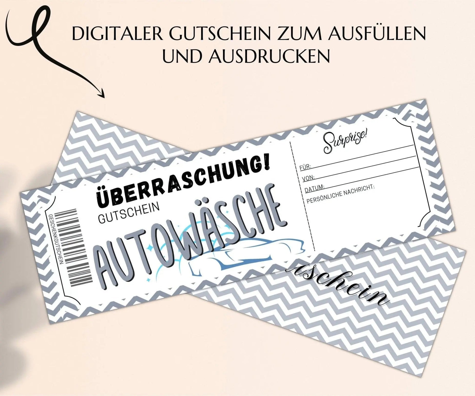 Autowäsche Gutschein Vorlage - JSKDesignStudio.de