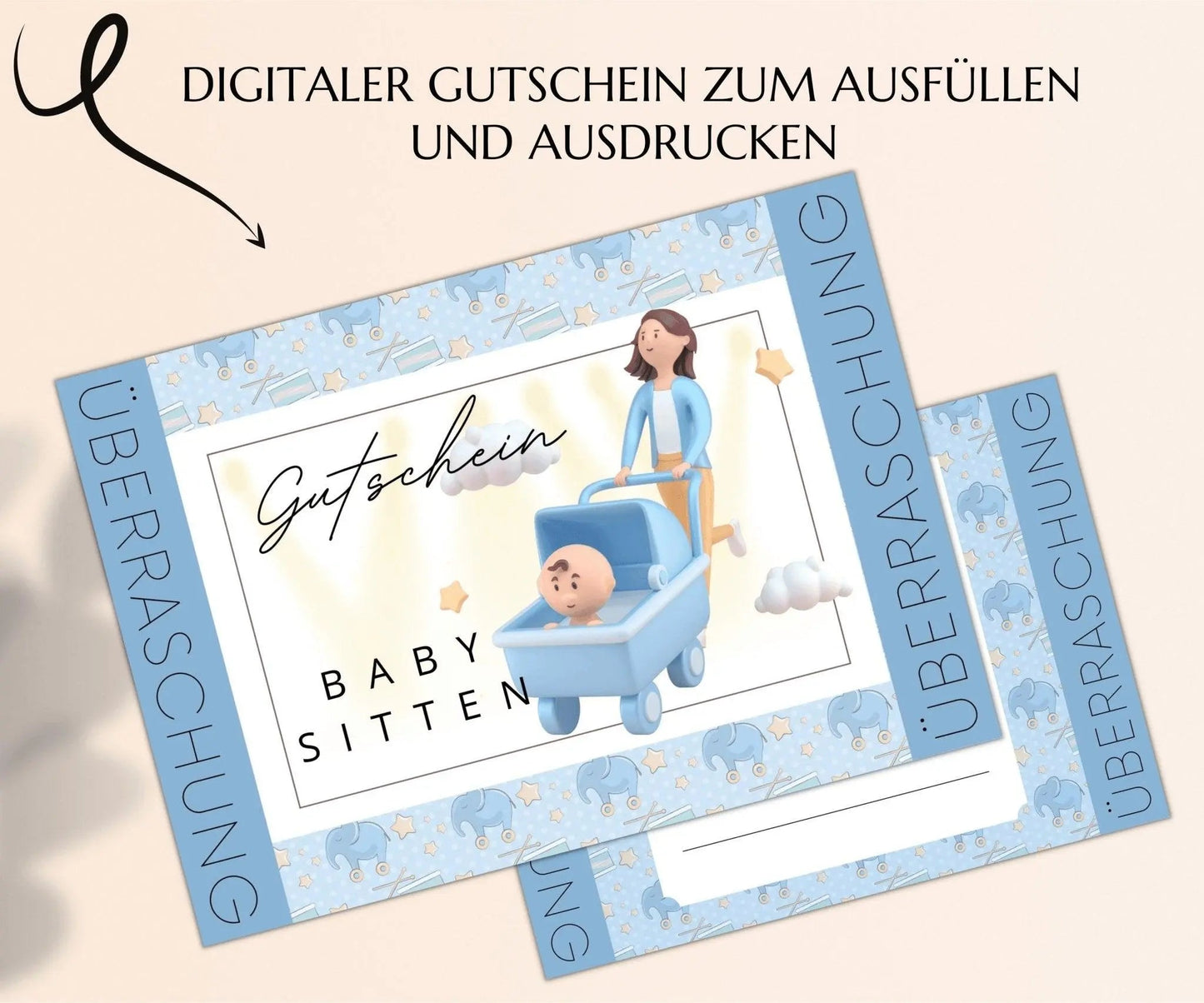 Babysitting Gutschein Vorlage - JSKDesignStudio.de