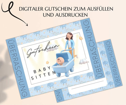 Babysitting Gutschein Vorlage - JSKDesignStudio.de