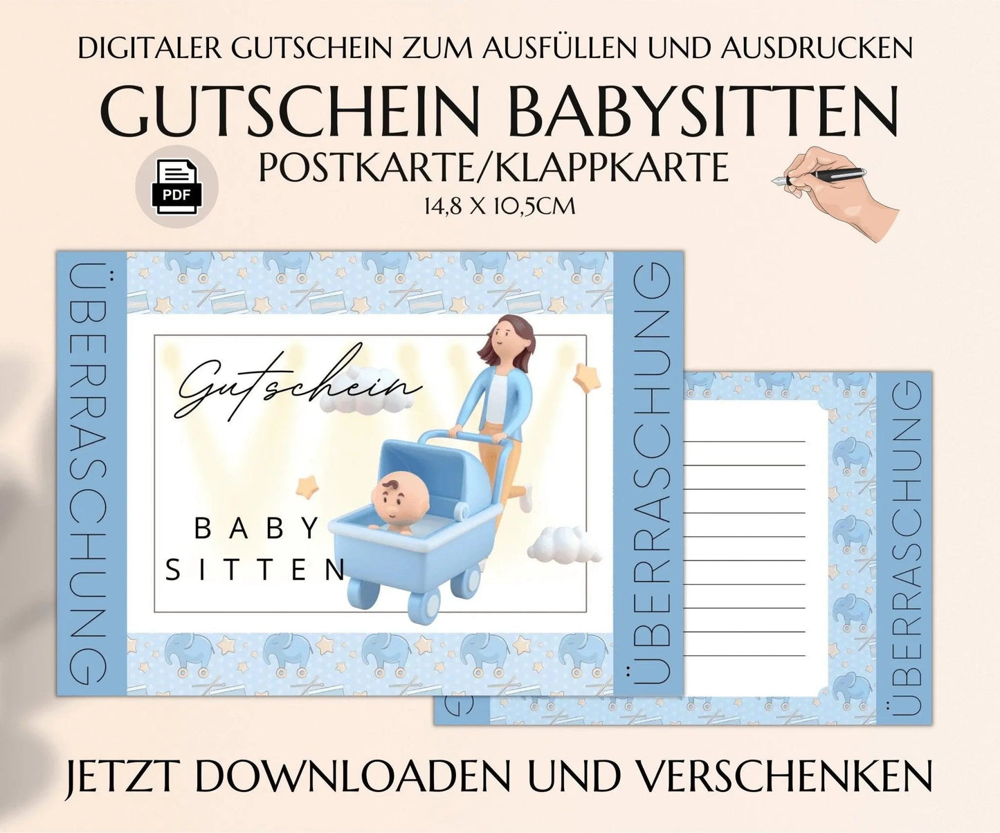 Babysitting Gutschein Vorlage - JSKDesignStudio.de