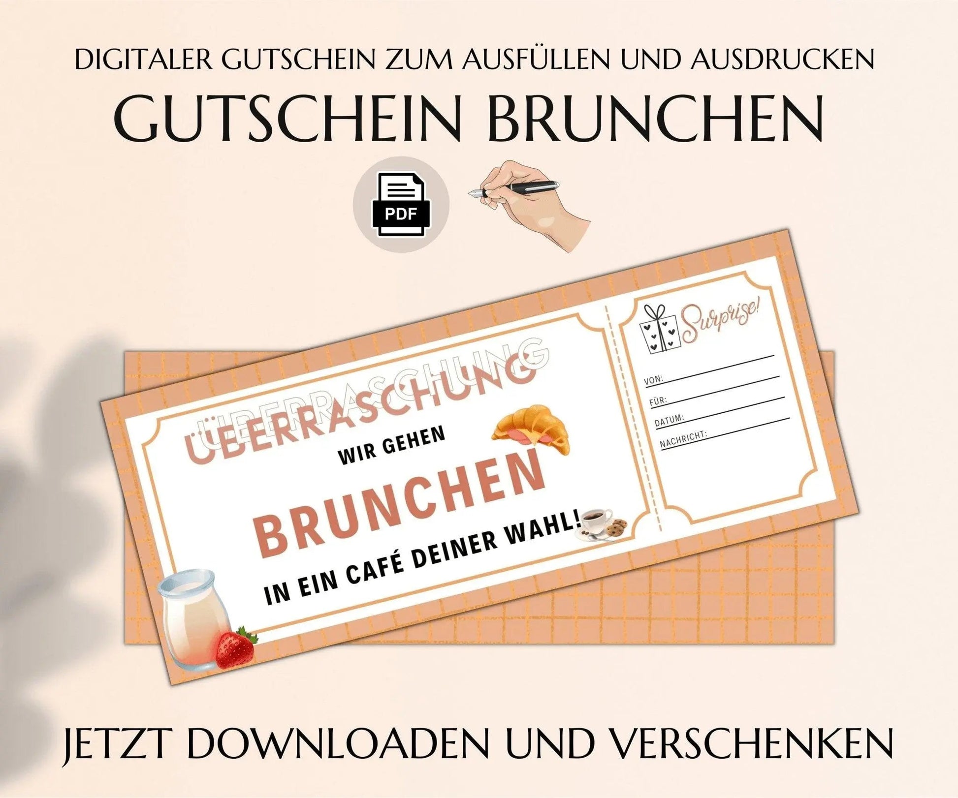 Brunch Gutschein Vorlage - JSKDesignStudio.de