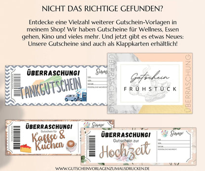 Essen gehen Gutschein Vorlage - JSKDesignStudio.de
