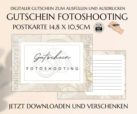 Fotoshooting Gutschein Vorlage - JSKDesignStudio.de