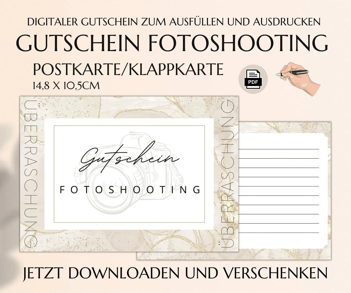 Fotoshooting Gutschein Vorlage - JSKDesignStudio.de