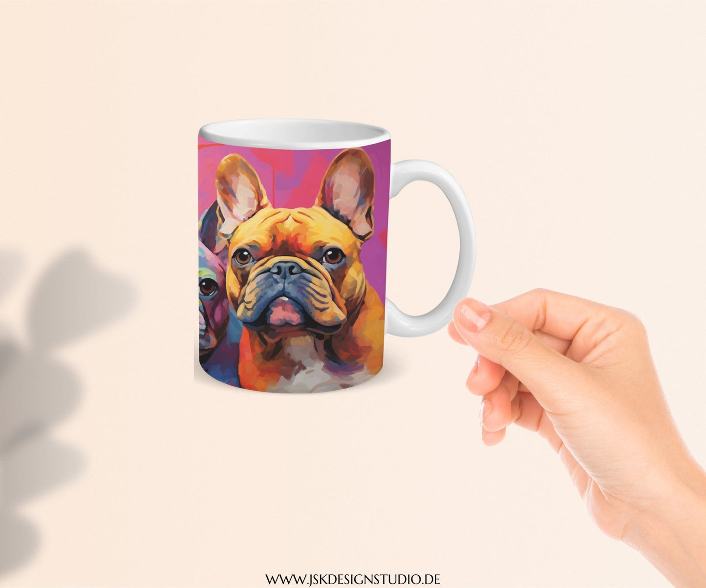 Französische Bulldogge Druckmotiv Tassen Design für Sublimation - JSKDesignStudio.de