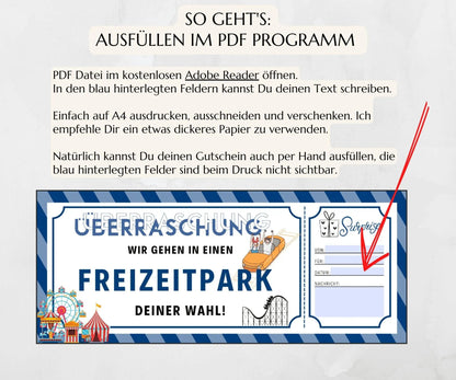 Freizeitpark Gutschein Vorlage - JSKDesignStudio.de