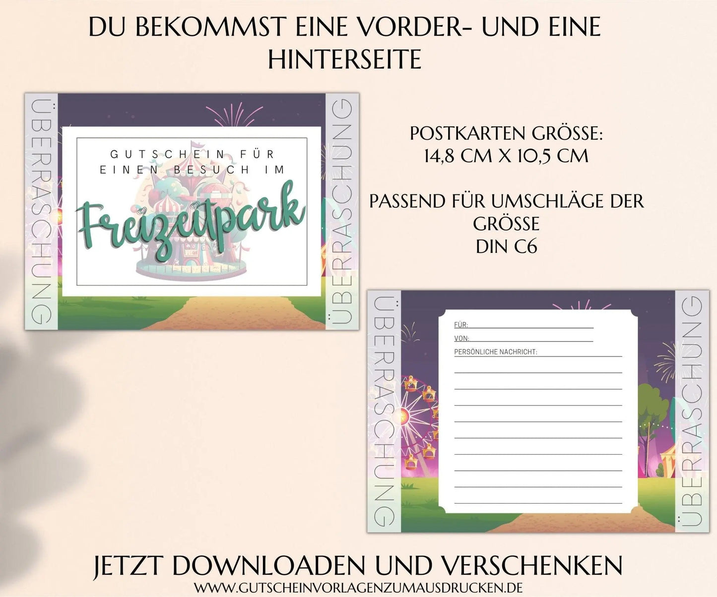 Freizeitpark Gutschein Vorlage - JSKDesignStudio.de