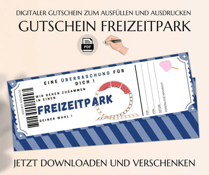 Freizeitpark Gutschein Vorlage - JSKDesignStudio.de