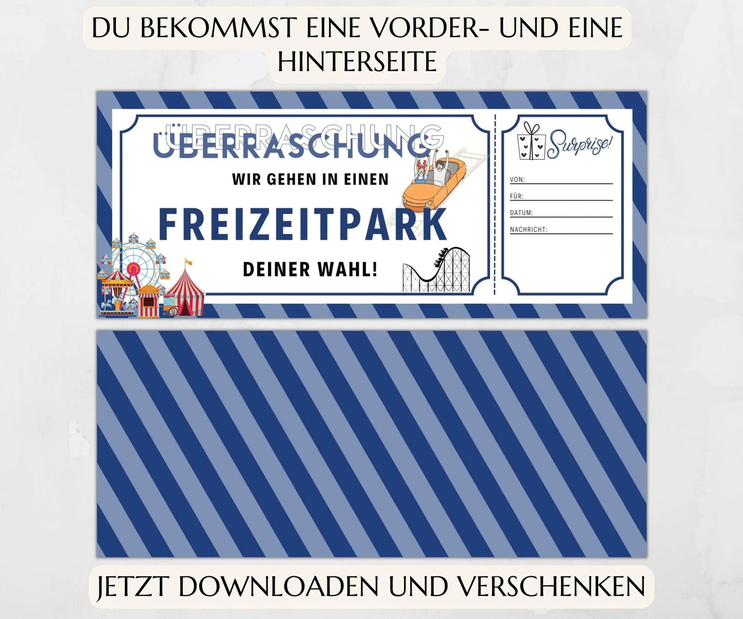 Freizeitpark Gutschein Vorlage - JSKDesignStudio.de