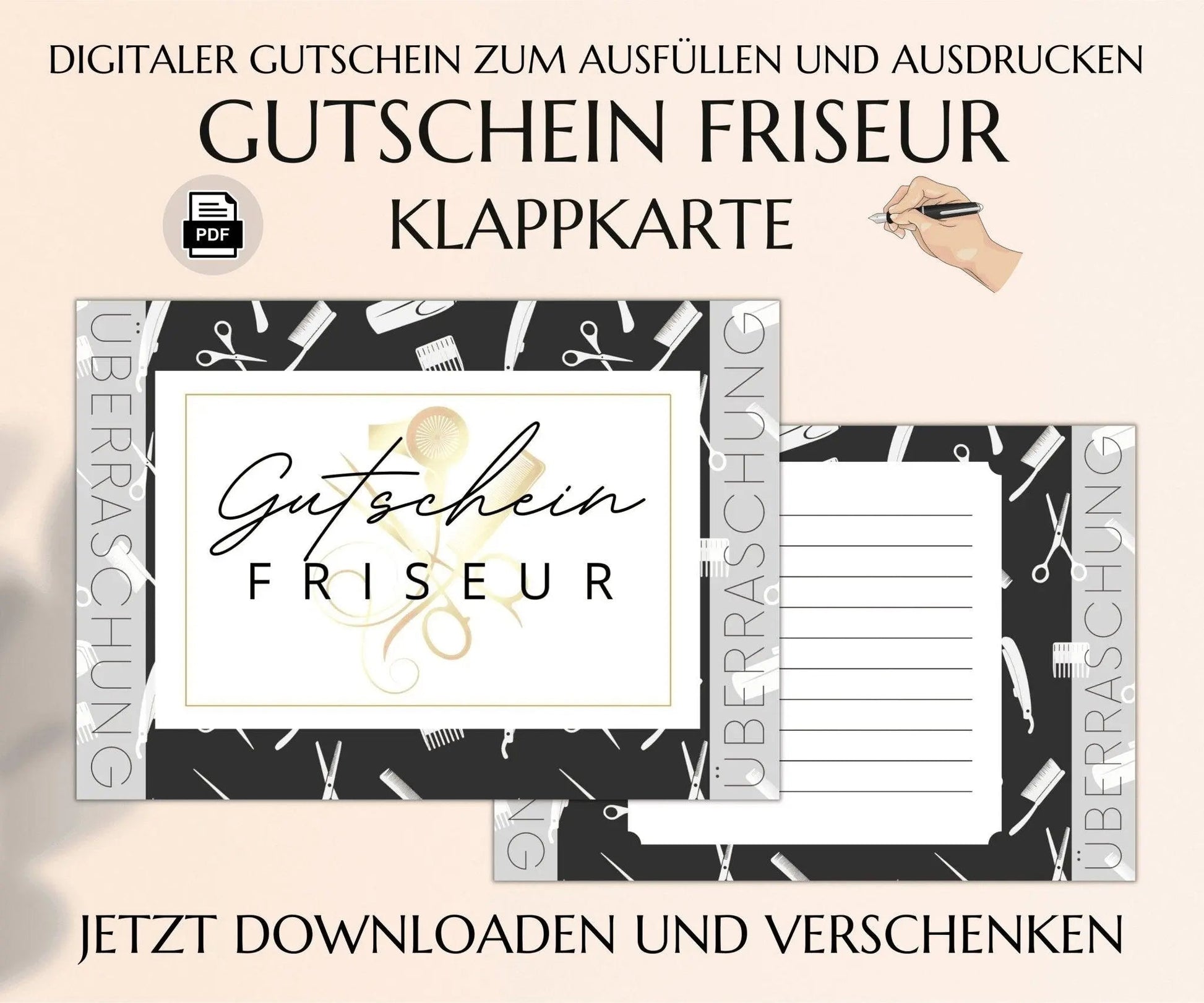Friseur Gutschein Vorlage - JSKDesignStudio.de