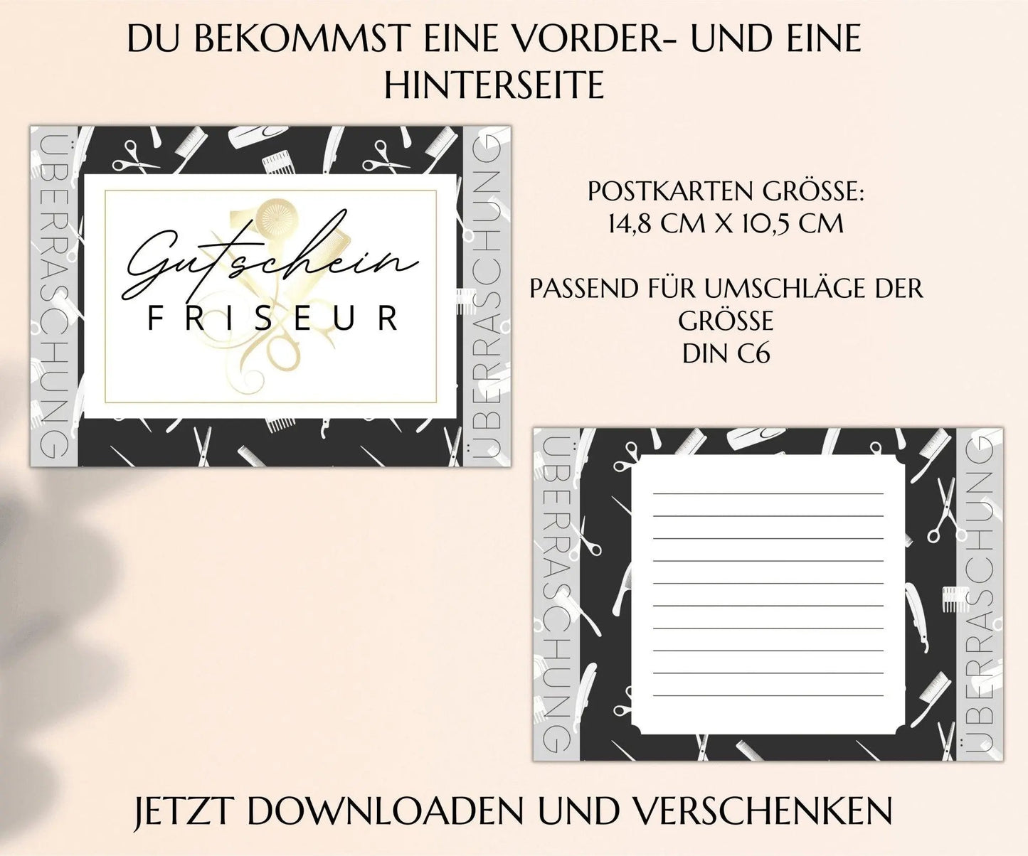 Friseur Gutschein Vorlage - JSKDesignStudio.de