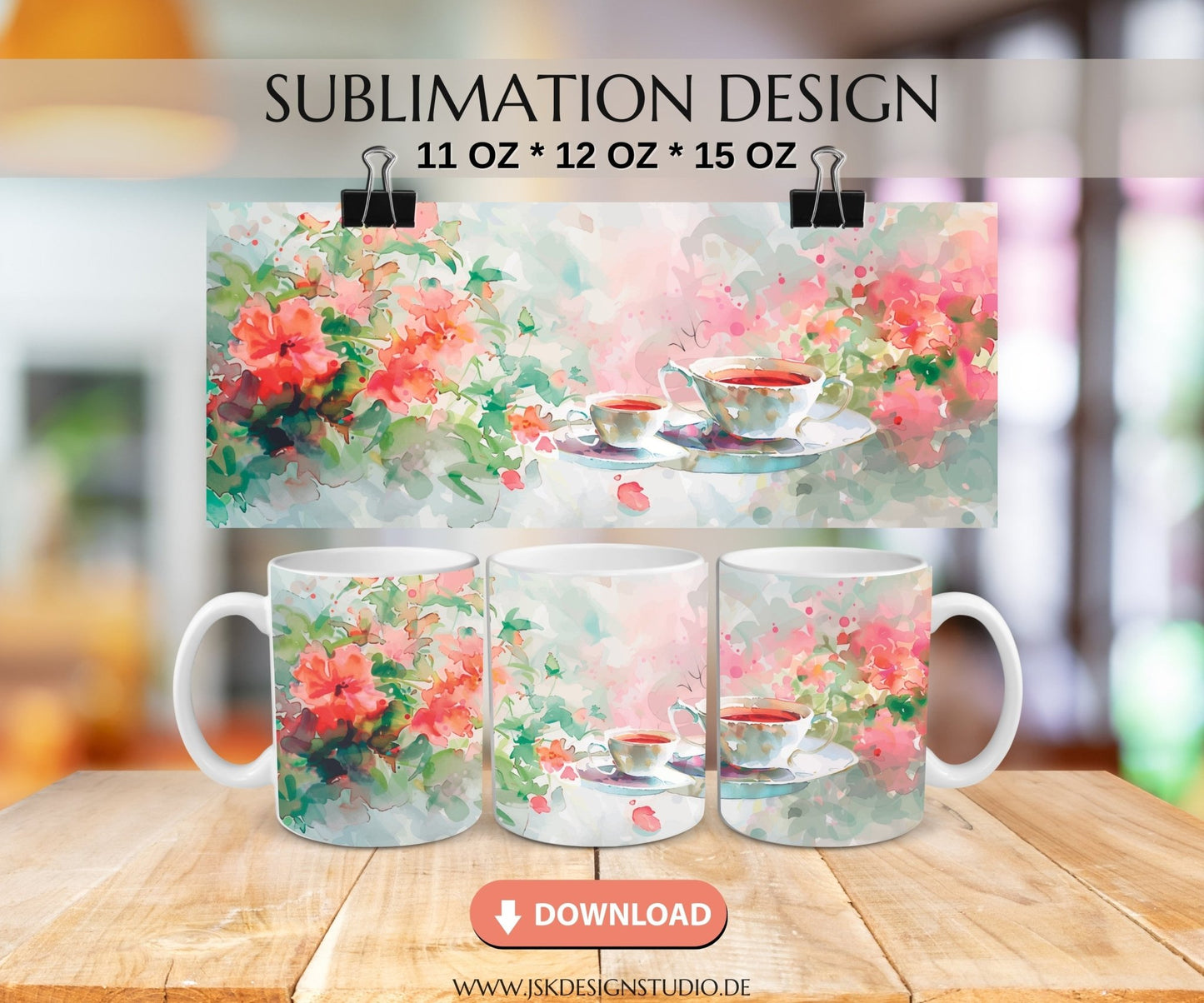 Frühling Druckvorlage für Tassen Sublimation - JSKDesignStudio.de