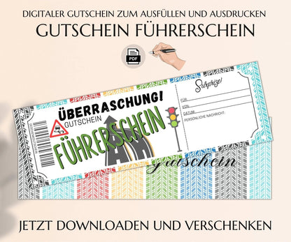 Führerschein Gutschein Vorlage - JSKDesignStudio.de