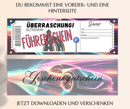 Führerschein Gutschein Vorlage - JSKDesignStudio.de