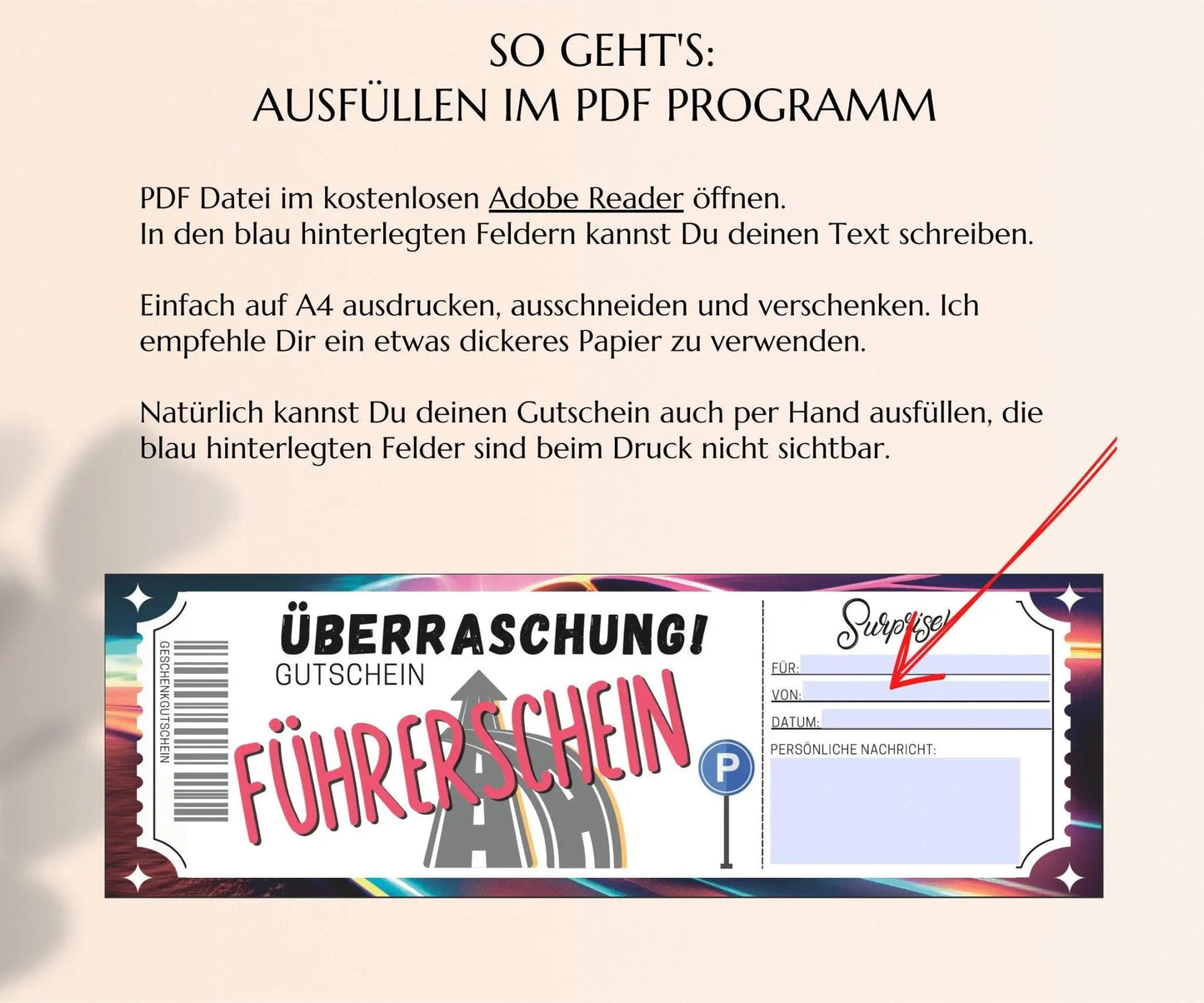 Führerschein Gutschein Vorlage - JSKDesignStudio.de