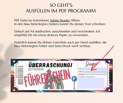 Führerschein Gutschein Vorlage - JSKDesignStudio.de