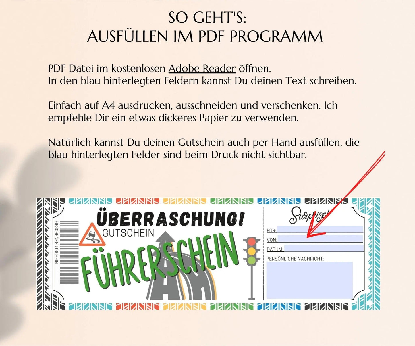 Führerschein Gutschein Vorlage - JSKDesignStudio.de