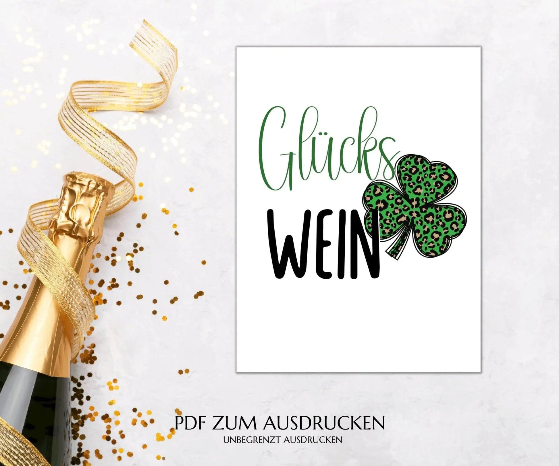 Glücks Wein Weinetikett zum Ausdrucken - JSKDesignStudio.de