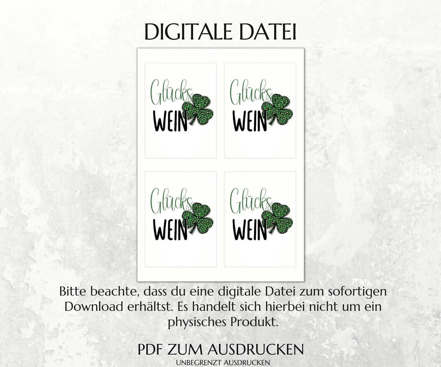 Glücks Wein Weinetikett zum Ausdrucken - JSKDesignStudio.de