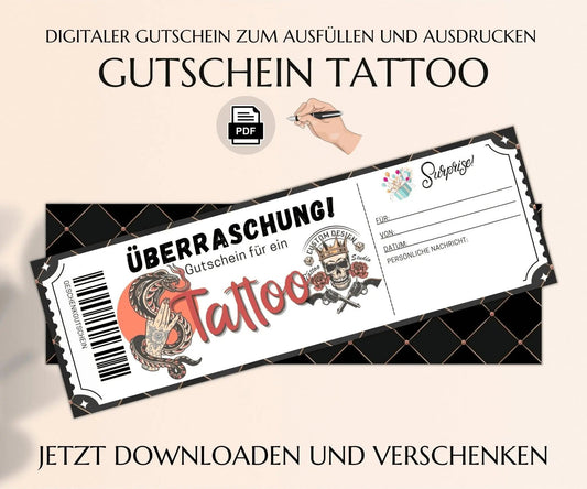 Gutschein für ein Tattoo Vorlage - JSKDesignStudio.de