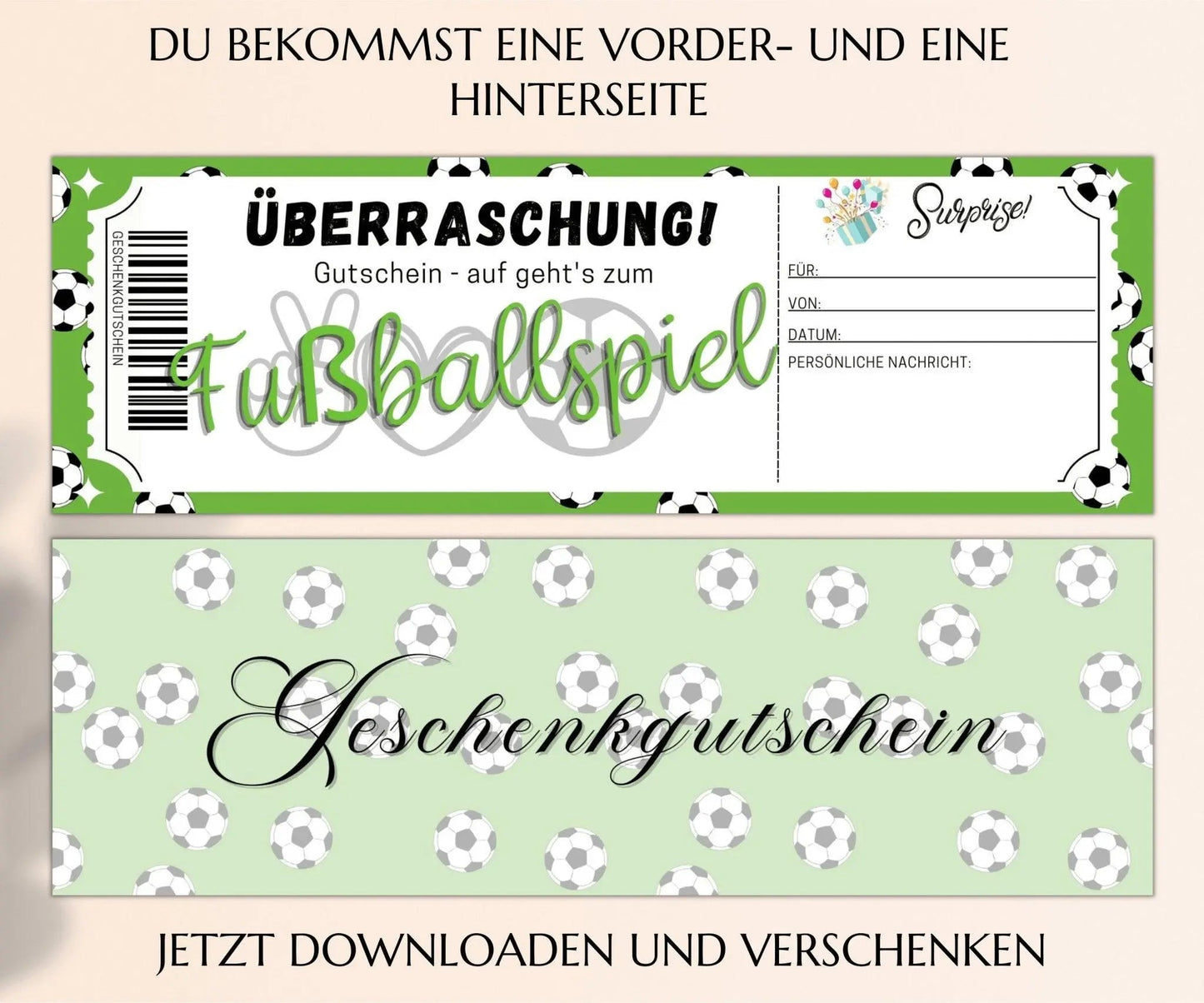 Gutschein Fußballspiel Vorlage - JSKDesignStudio.de