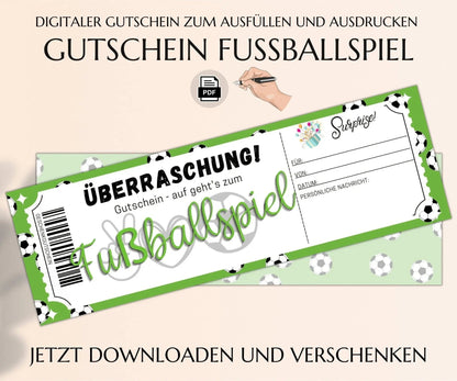 Gutschein Fußballspiel Vorlage - JSKDesignStudio.de