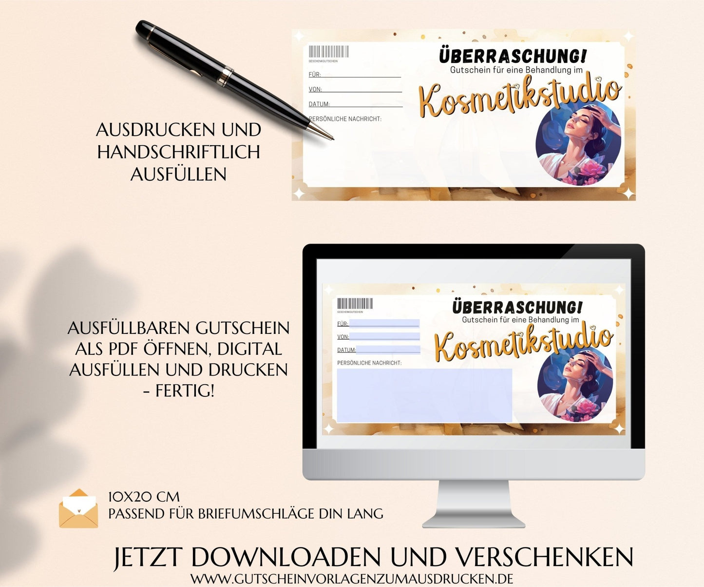 Gutschein Kosmetik Vorlage - JSKDesignStudio.de