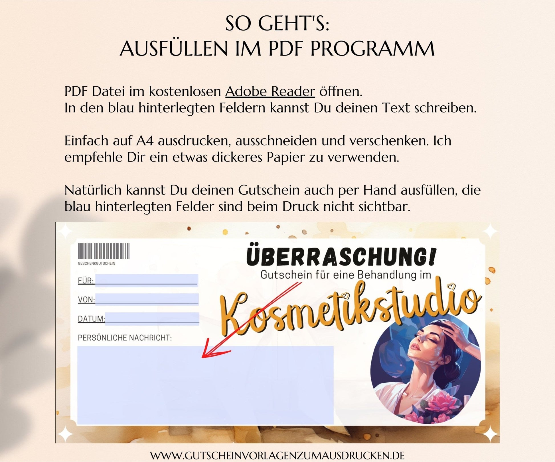 Gutschein Kosmetik Vorlage - JSKDesignStudio.de