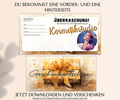 Gutschein Kosmetik Vorlage - JSKDesignStudio.de