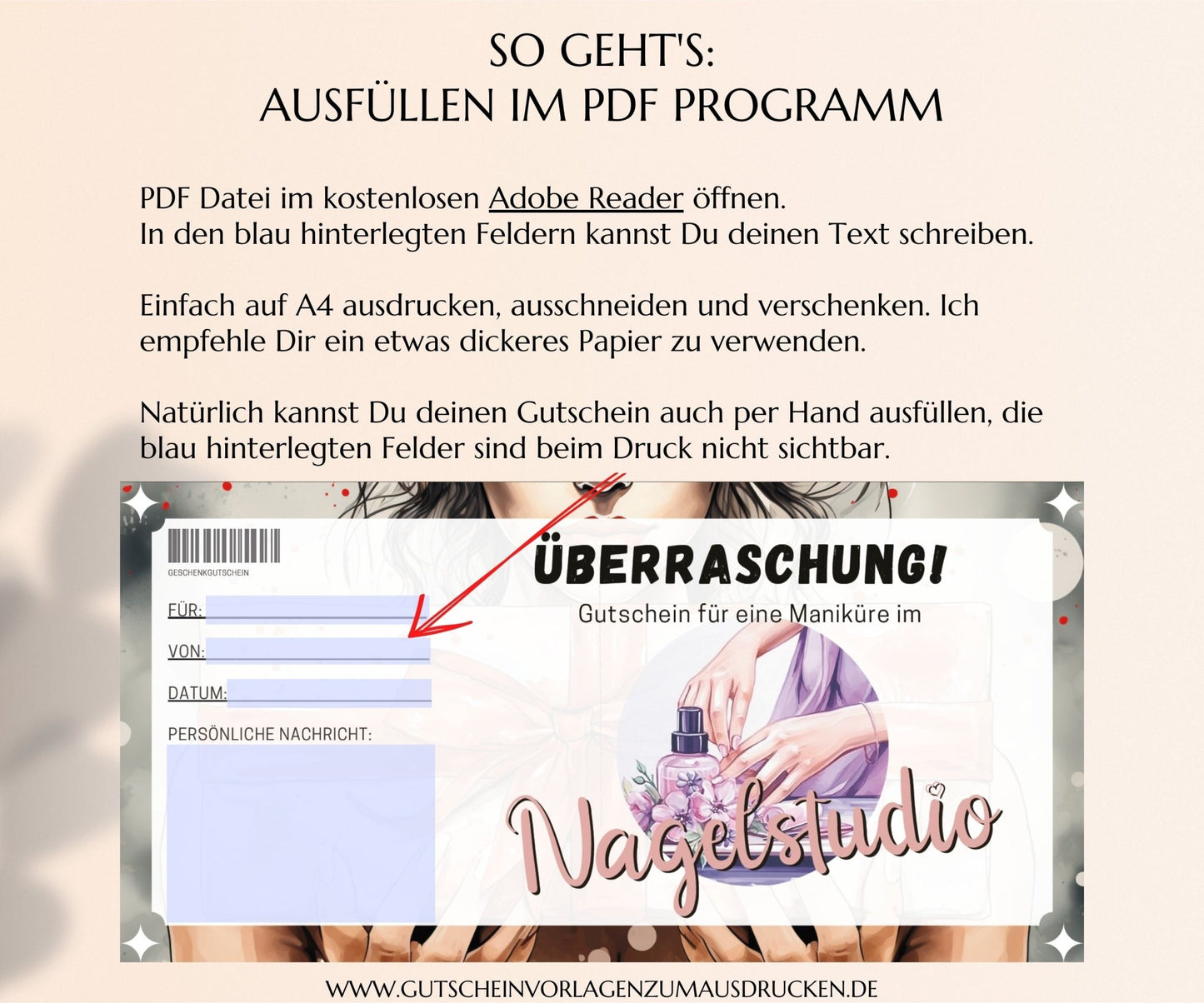 Gutschein Nagelstudio Vorlage - JSKDesignStudio.de