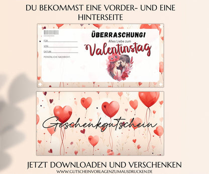 Gutschein Valentinstag Vorlage - JSKDesignStudio.de