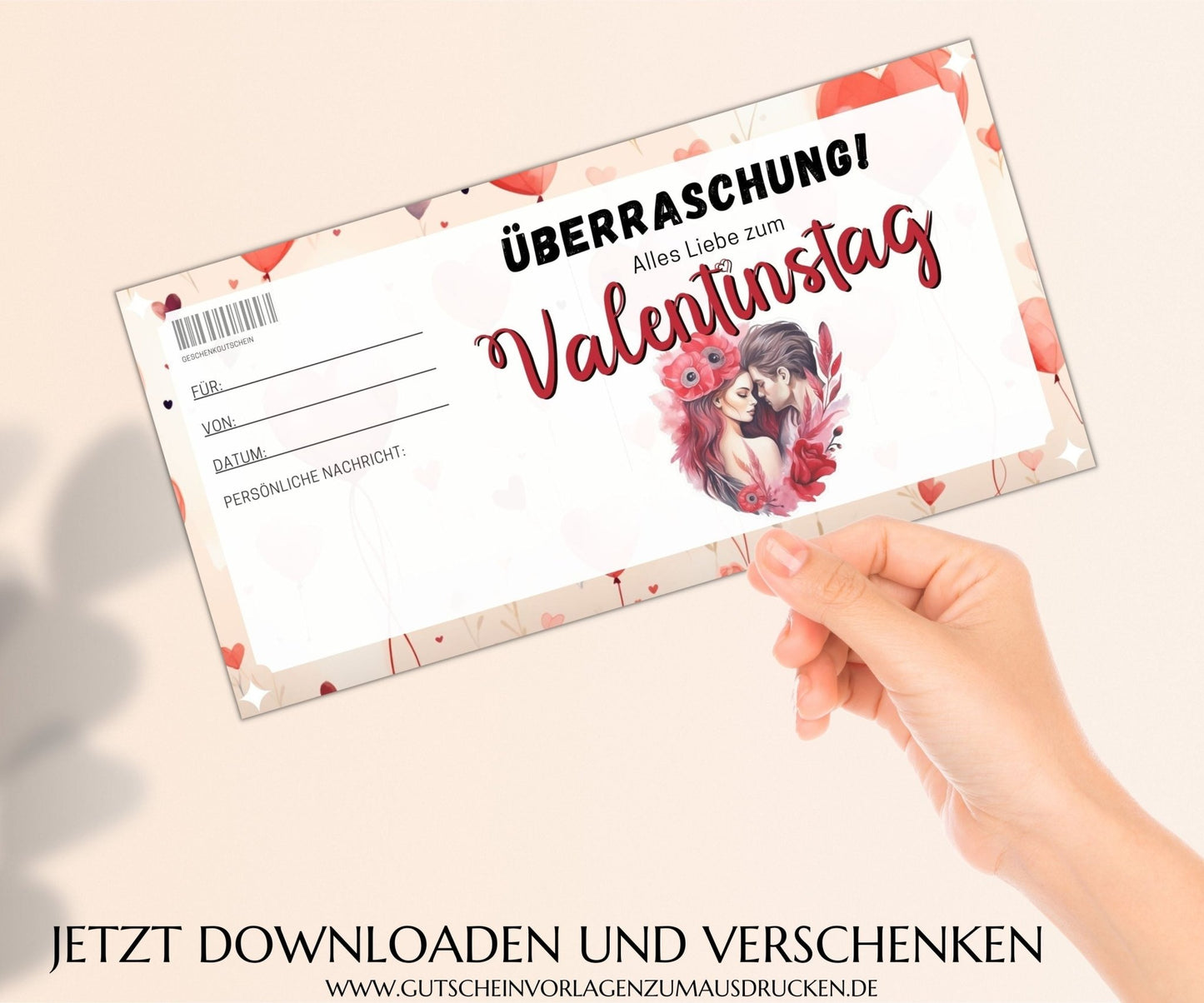 Gutschein Valentinstag Vorlage - JSKDesignStudio.de