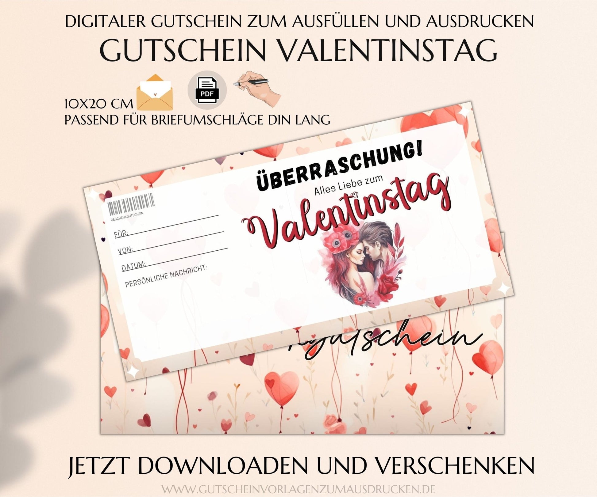 Gutschein Valentinstag Vorlage - JSKDesignStudio.de