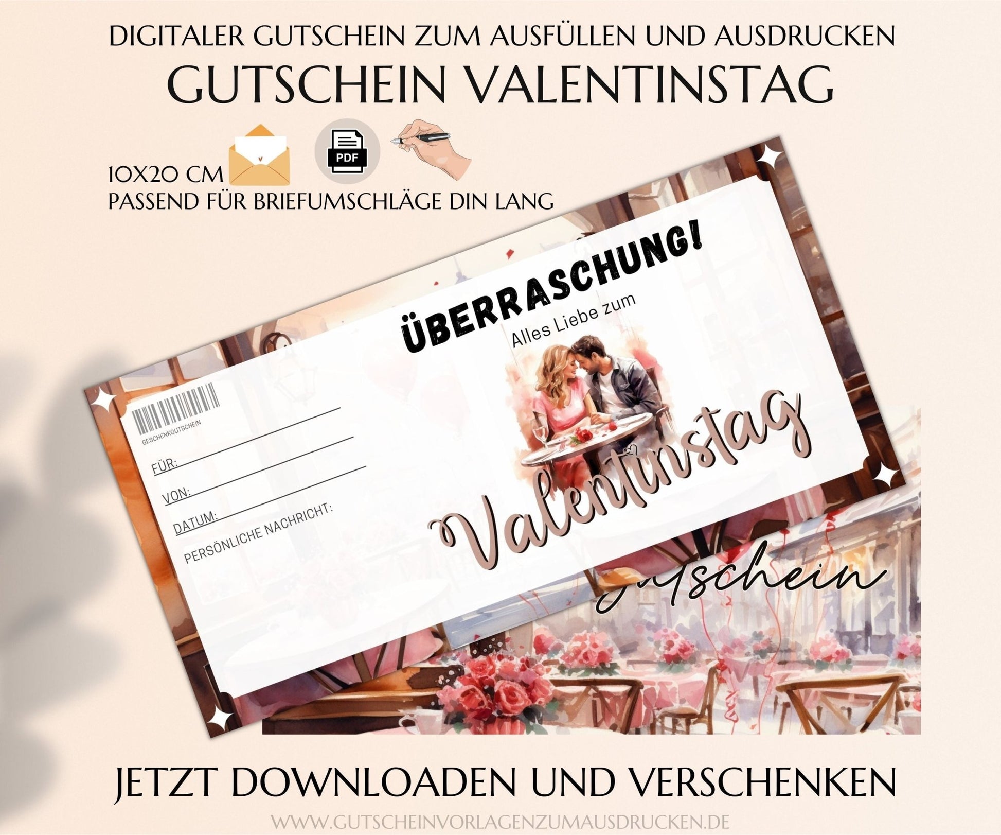 Gutschein Valentinstag Vorlage - JSKDesignStudio.de