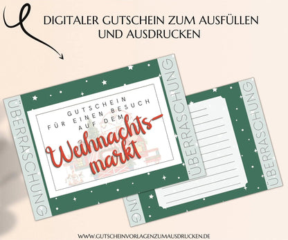 Gutschein Weihnachtsmarkt Vorlage - JSKDesignStudio.de