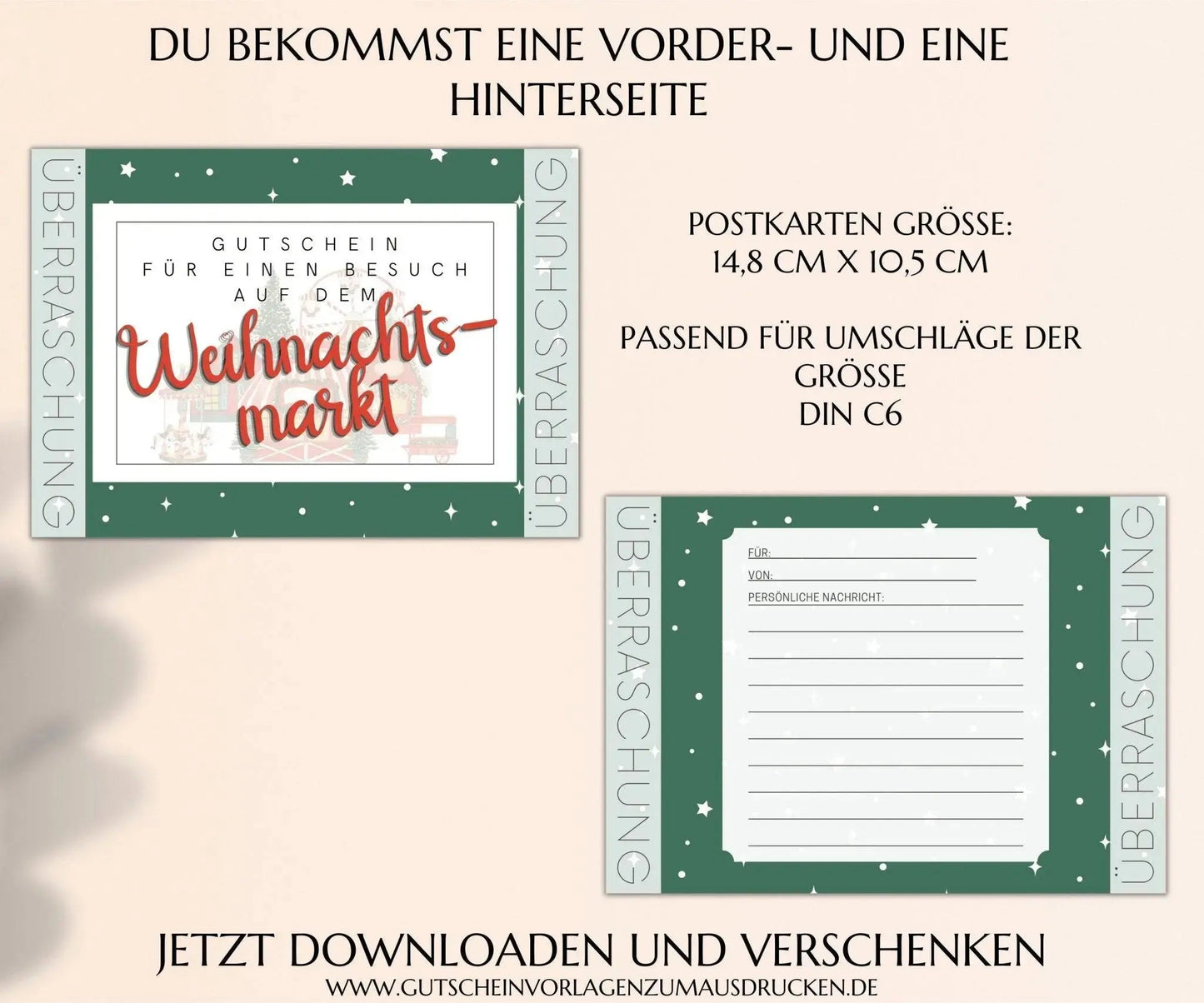 Gutschein Weihnachtsmarkt Vorlage - JSKDesignStudio.de