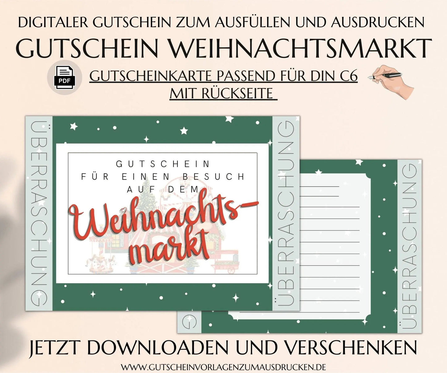 Gutschein Weihnachtsmarkt Vorlage - JSKDesignStudio.de