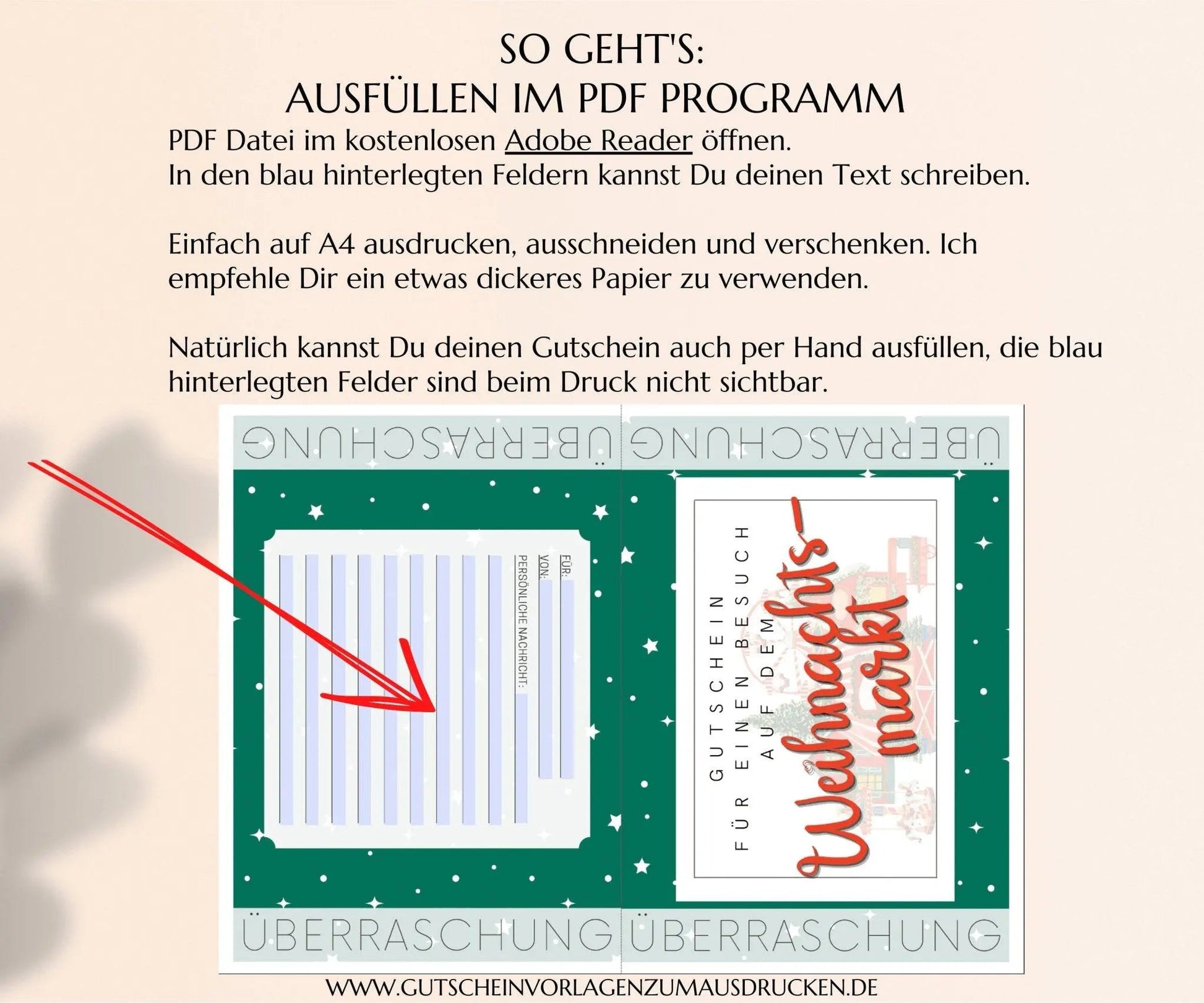 Gutschein Weihnachtsmarkt Vorlage - JSKDesignStudio.de