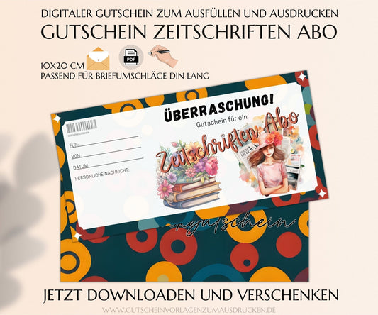 Gutschein Zeitschriften Abo Vorlage - JSKDesignStudio.de