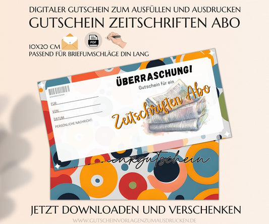 Gutschein Zeitschriften Abo Vorlage - JSKDesignStudio.de